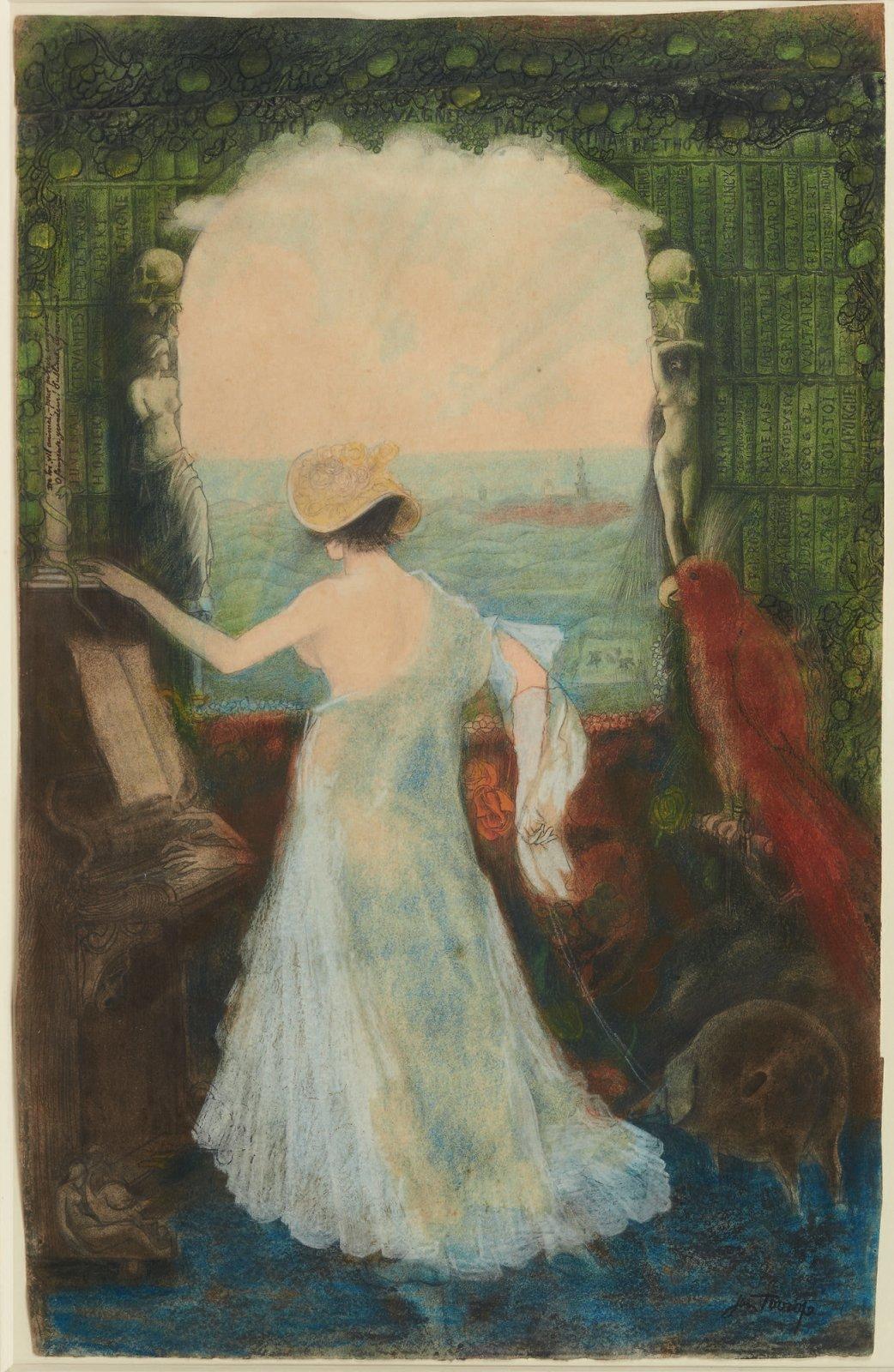Woman with Parrot by Jan Toorop,A3(16x12")Poster