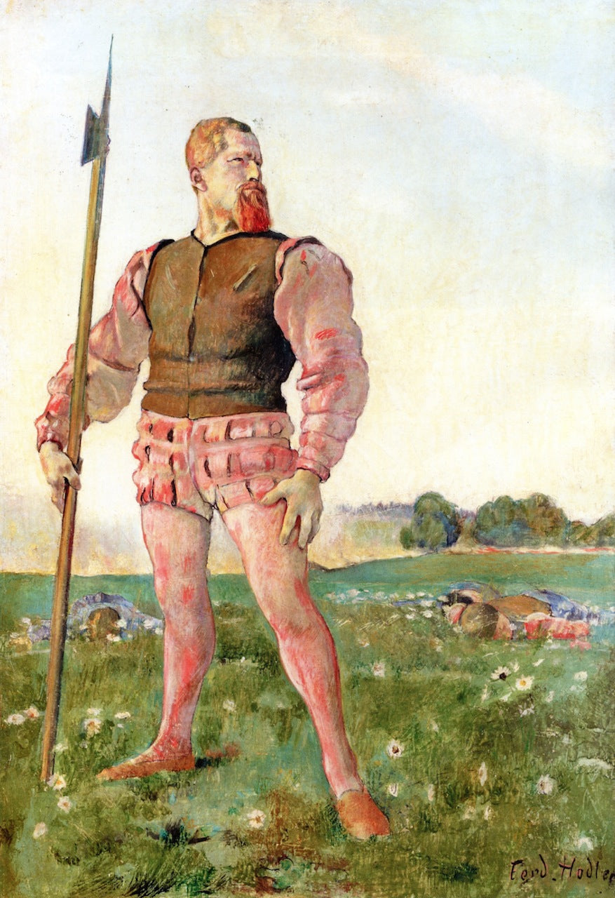 The Angry Warrior, vintage artwork by Ferdinand Hodler, 12x8" (A4) Poster