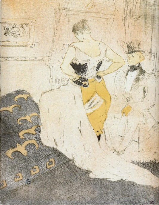 ning a Corset, Passing Conquest by Henri de Toulouse-Lautrec,A3(16x12")Poster