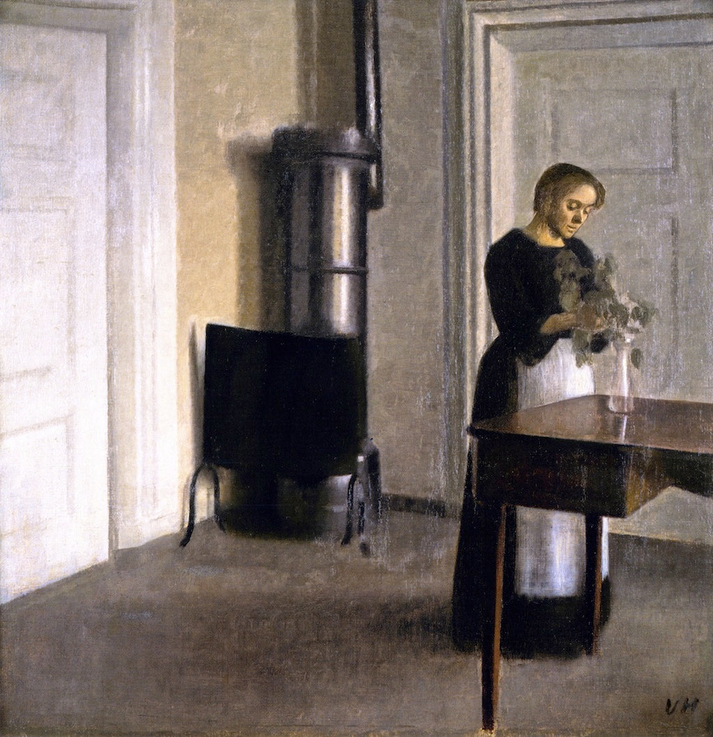 tting Twigs in a Glass, Strandgade 30 by Vilhelm Hammershoi,A3(16x12")Poster