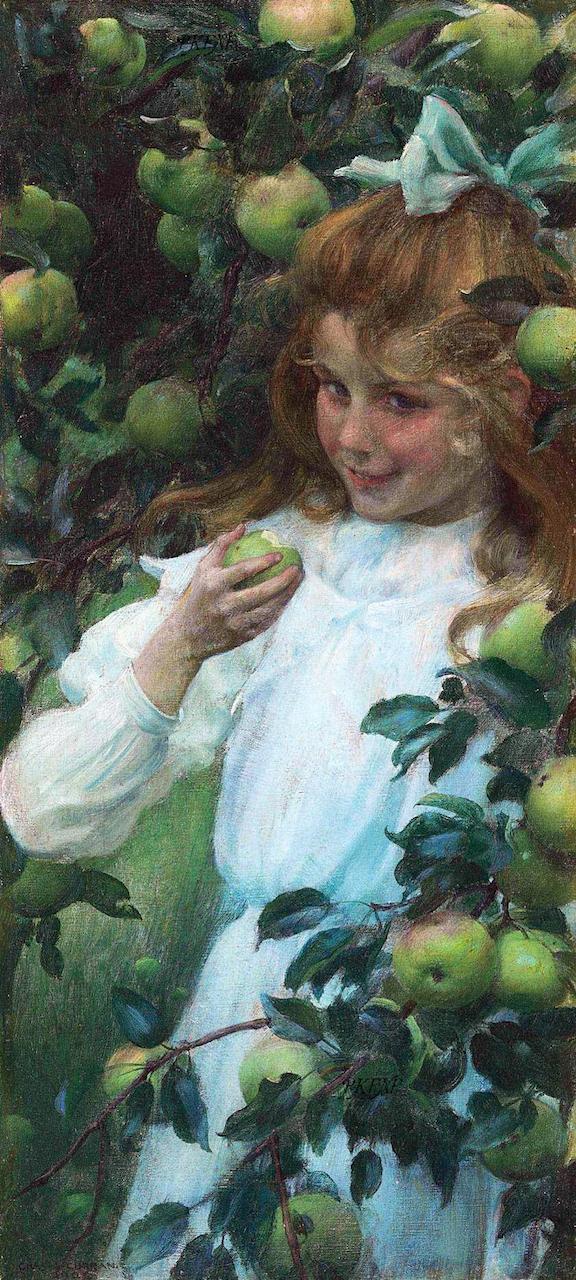 In the Orchard by Charles Courtney Curran,A3(16x12")Poster