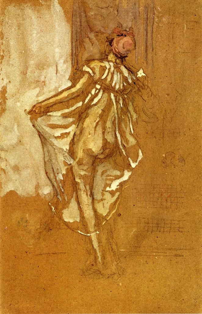 A Dancing Woman in a Pink Robe, Seen from the Back, vintage artwork by James Abbott McNeill Whistler, 12x8" (A4) Poster
