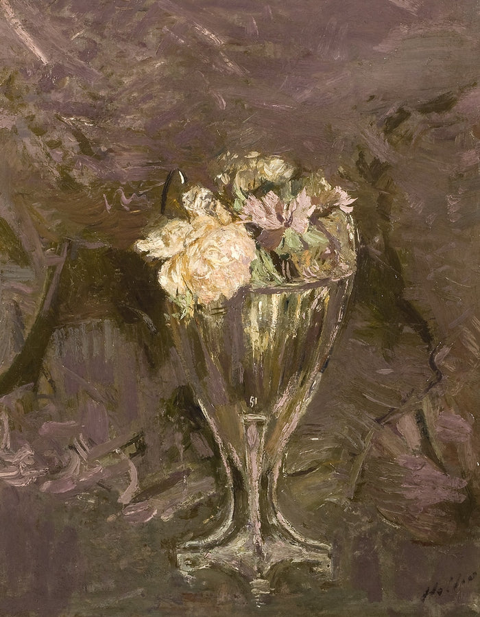 Peonies in a Crystal Vase by Paul Cesar Helleu,A3(16x12