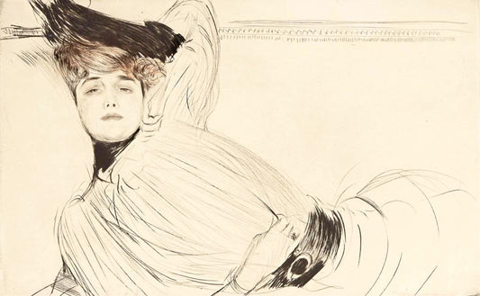 Portrait of Madame Cheruit, vintage artwork by Paul Cesar Helleu, 12x8" (A4) Poster