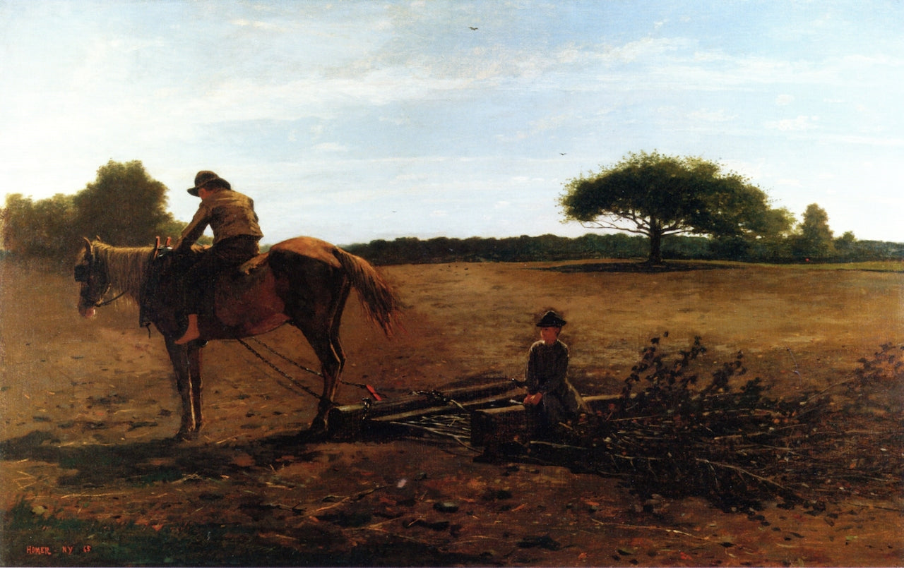 The Brush Harrow, vintage artwork by Winslow Homer, 12x8" (A4) Poster