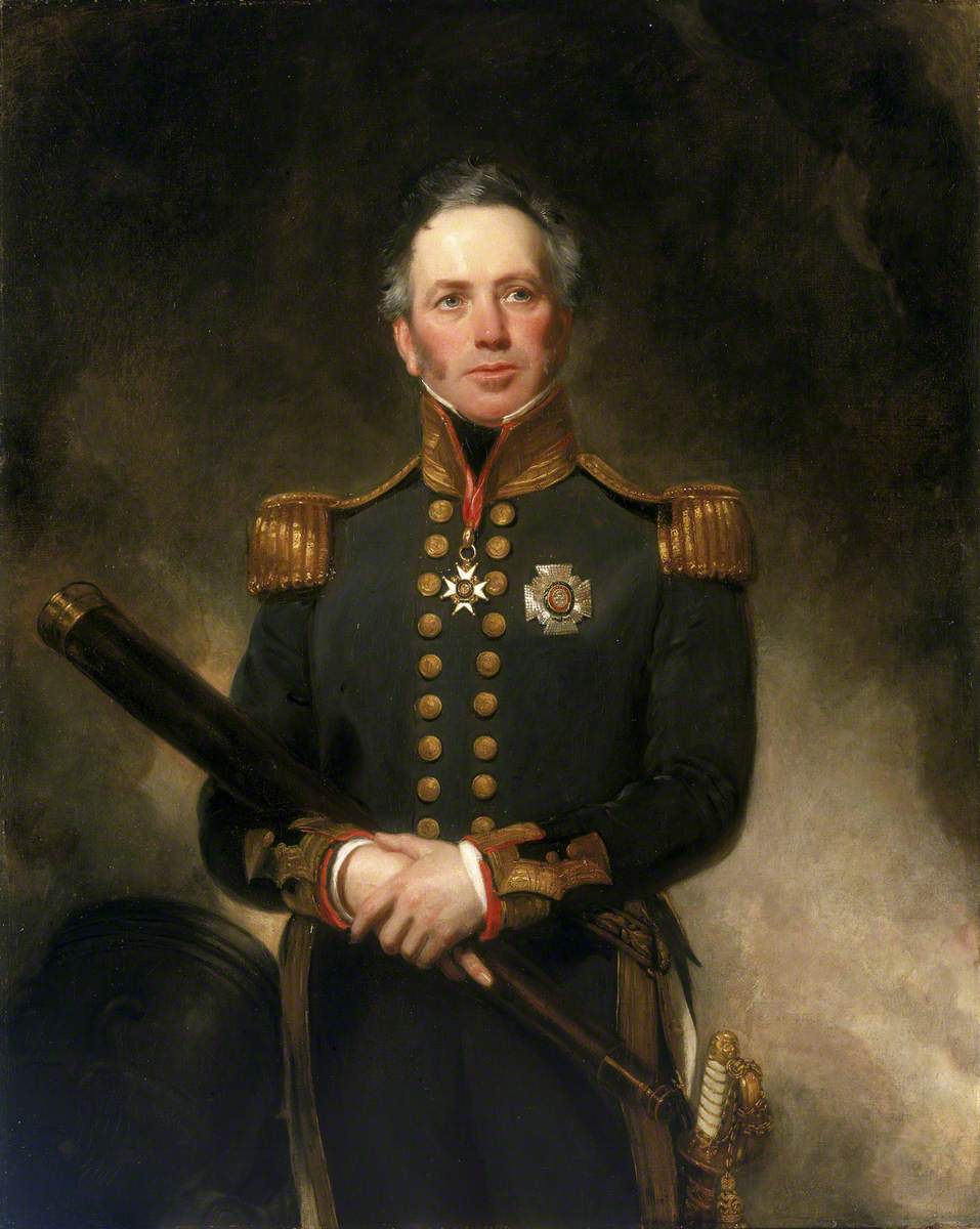 Rear-Admiral Sir Edward Brace (c.1769–1843), vintage artwork by Henry William Pickersgill, 12x8" (A4) Poster