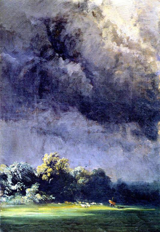 Storm Study, vintage artwork by Robert Zünd, 12x8" (A4) Poster