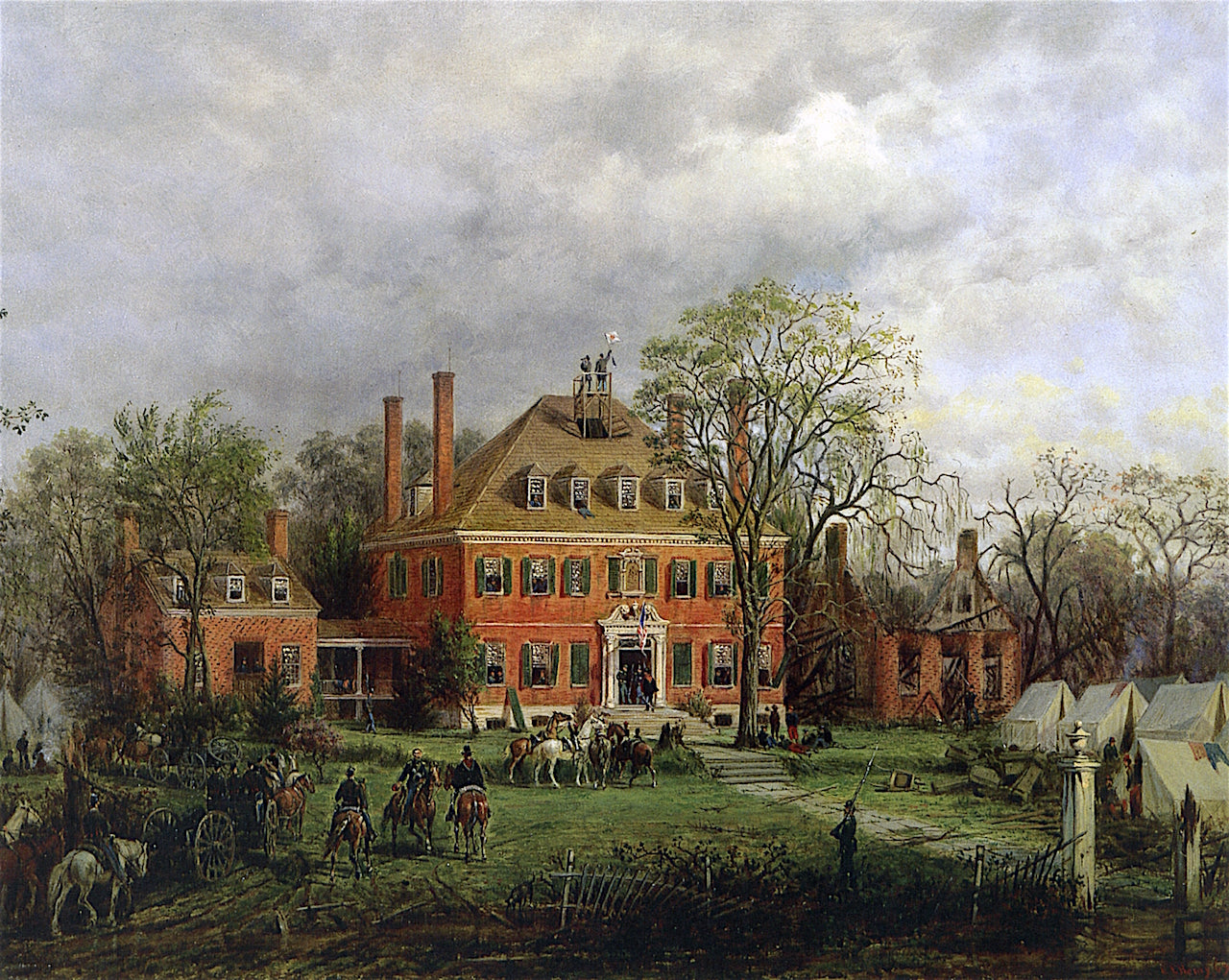 The Old Westover House, vintage artwork by Edward Lamson Henry, 12x8" (A4) Poster