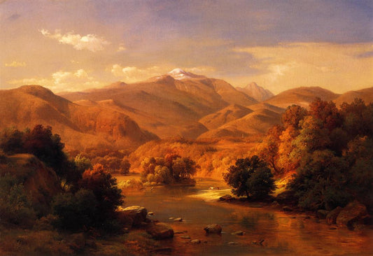 Mount Washington from the Saco, vintage artwork by Paul Weber, 12x8" (A4) Poster