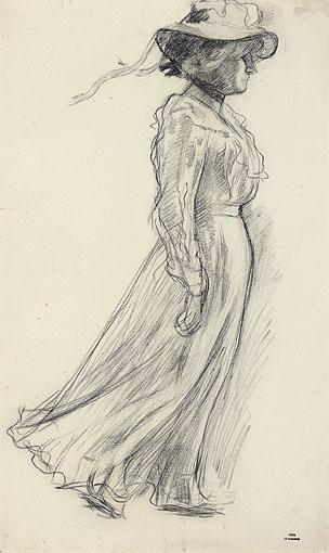 Etude pour 'La Promenade', vintage artwork by Theo van Rysselberghe, 12x8" (A4) Poster