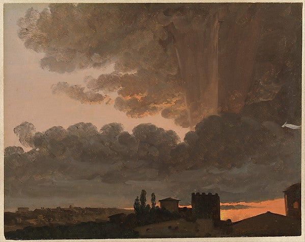 Sunset, Rome, vintage artwork by Simon Denis, 12x8" (A4) Poster