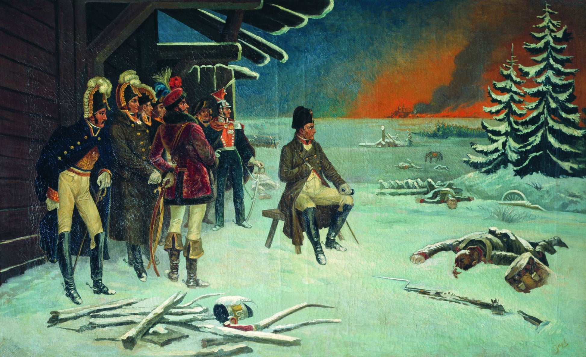 Napoleon in Maloyaroslavets by Stefan Bakalowicz,A3(16x12")Poster