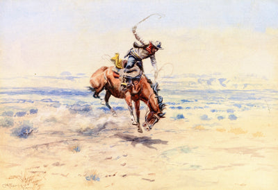 Bucking Bronc by Charles Marion Russell,A3(16x12")Poster