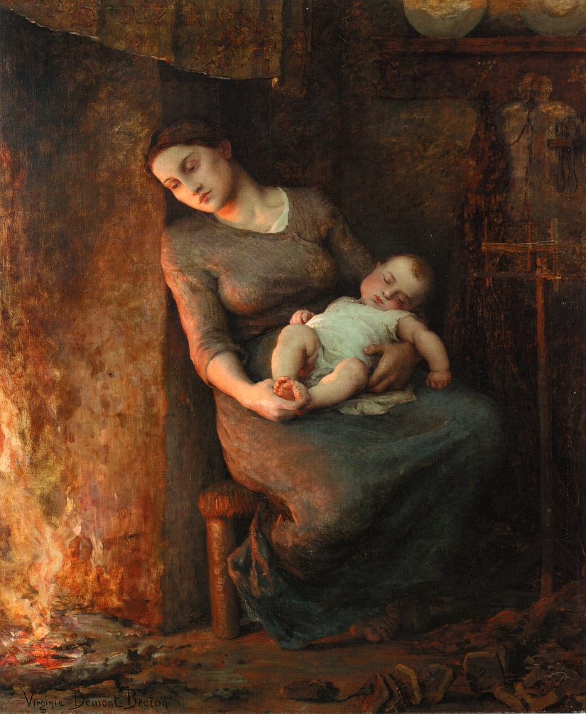 L'homme est en mer, vintage artwork by Virginie Demont-Breton, 12x8" (A4) Poster