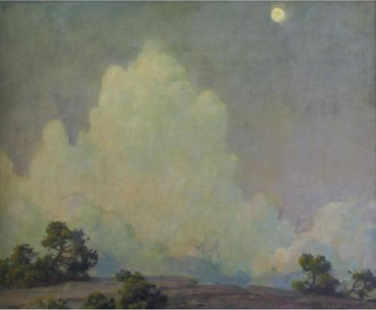 Evening Cloud and Rising Moon by Charles Courtney Curran,A3(16x12")Poster