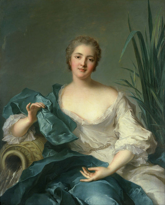 Portrait of Madame Marie-Henriette Berthelot de Pleneuf, vintage artwork by Jean-Marc Nattier, 12x8" (A4) Poster