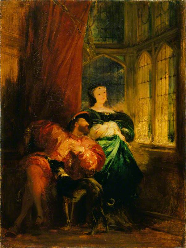 Francois Ier and Marguerite de Navarre, vintage artwork by Richard Parkes Bonington, A3 (16x12") Poster Print
