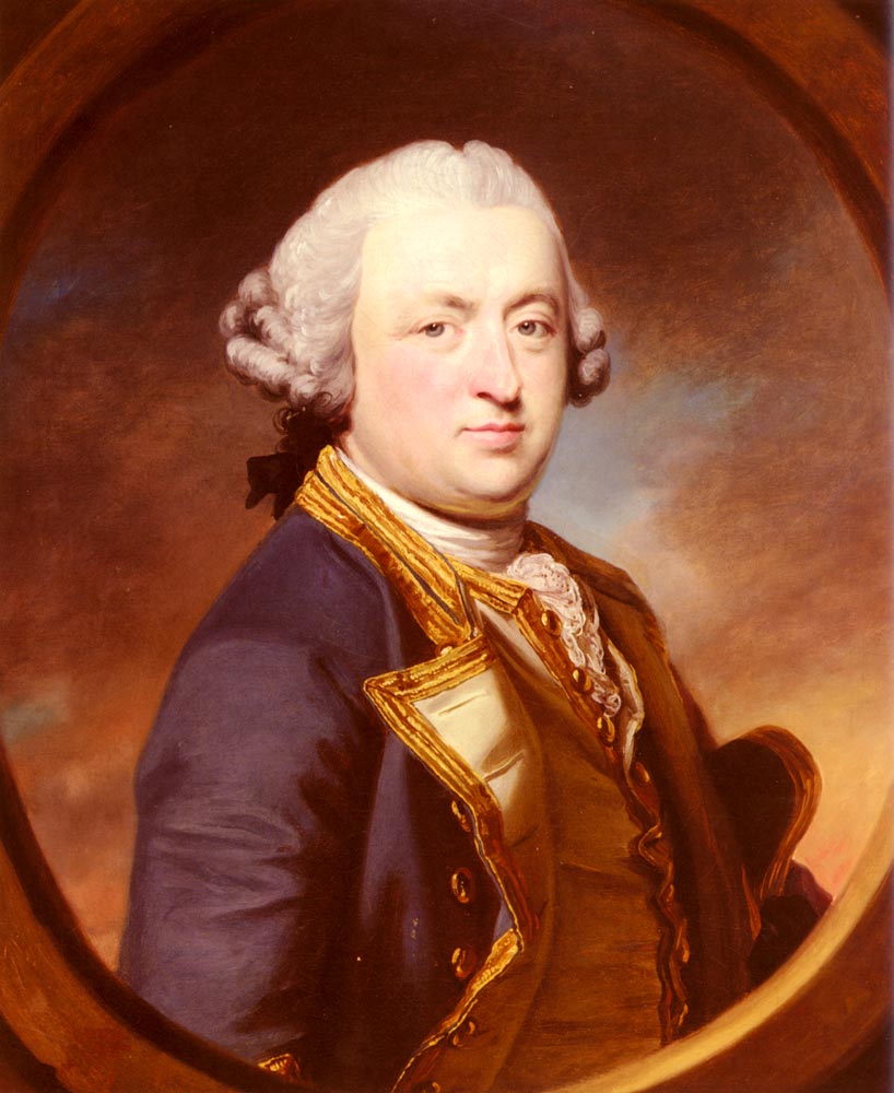 Portrait Of Admiral Thomas Craven, vintage artwork by Francis Cotes, R.A., 12x8" (A4) Poster