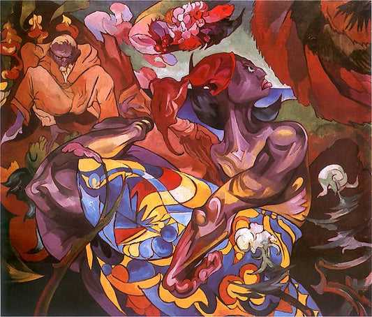 A Visit to the Raja, vintage artwork by Stanislaw Witkiewicz, 12x8" (A4) Poster