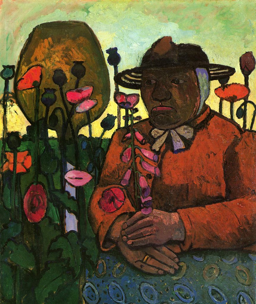 Old Peasant Woman in the Garden, vintage artwork by Paula Modersohn-Becker, 12x8" (A4) Poster