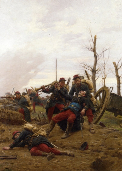 The Fallen Comrade, vintage artwork by Paul-Louis-Narcisse Grolleron, 12x8" (A4) Poster