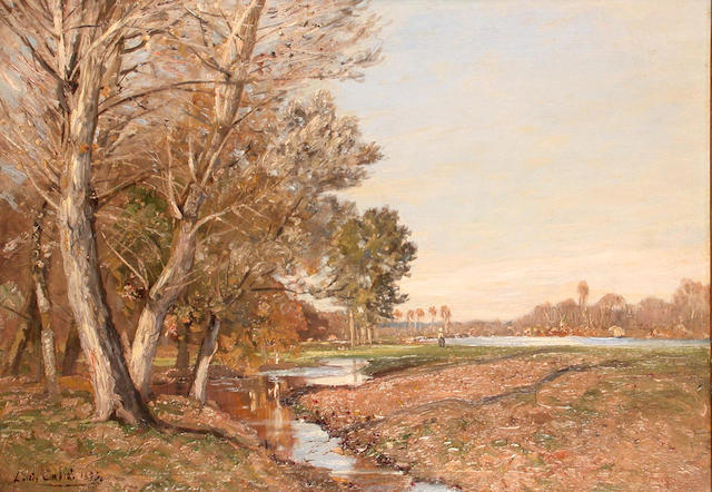 Riverscape with Willows and Poplars by Louis-Alexandre Cabie,A3(16x12")Poster