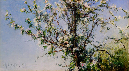 Apple Tree in Flower, vintage artwork by Mikhail Berkos, 12x8" (A4) Poster