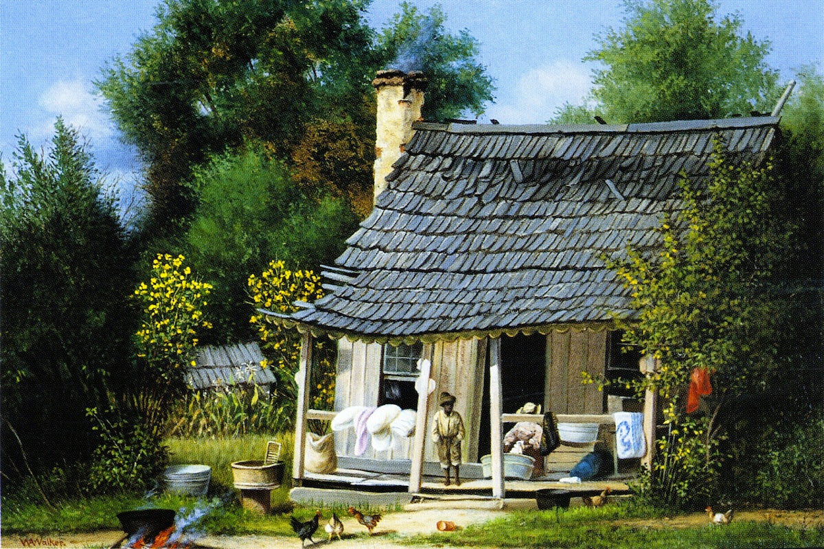 Fresh Sunned Pillows Tonight, vintage artwork by William Aiken Walker, 12x8" (A4) Poster