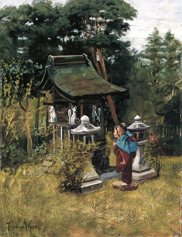 Children at a Shrine by Theodore Wores,A3(16x12")Poster