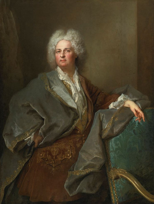 Portrait of Baron de Besenval, vintage artwork by Nicolas de Largillière, 12x8" (A4) Poster