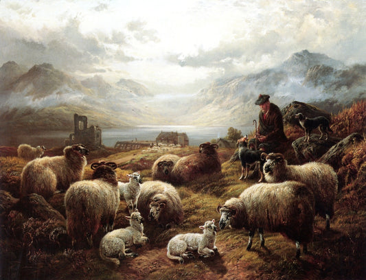 The Highland Shepherd, vintage artwork by Robert Watson, 12x8" (A4) Poster