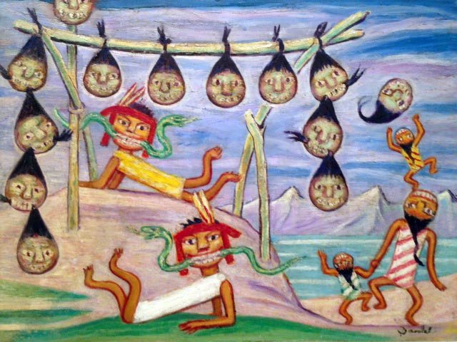 Headhunter, vintage artwork by Nils Dardel, 12x8" (A4) Poster