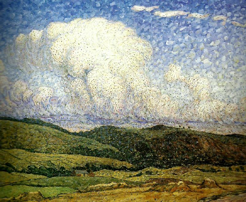 Clouds in the sun, vintage artwork by Nils Kreuger, 12x8" (A4) Poster