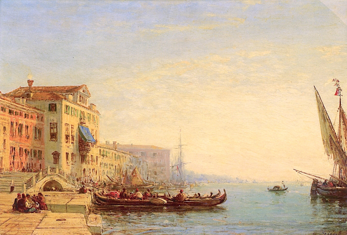 Il ponte de Dio, vintage artwork by Felix-Francois-Georges-Philbert Ziem, 12x8" (A4) Poster