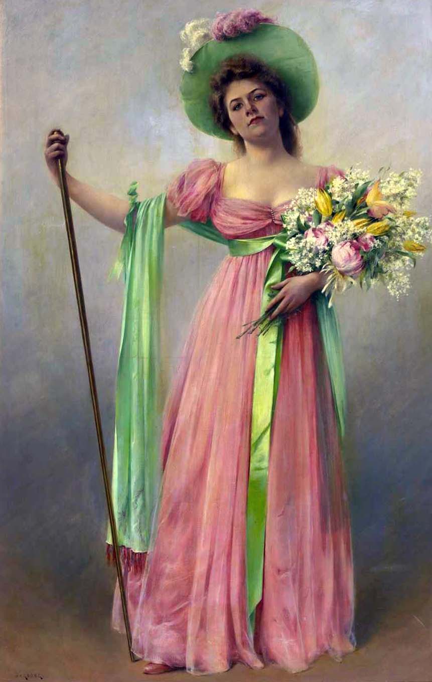 Attendant la marée, vintage artwork by August Wilhelm Nikolaus Hagborg, 12x8" (A4) Poster