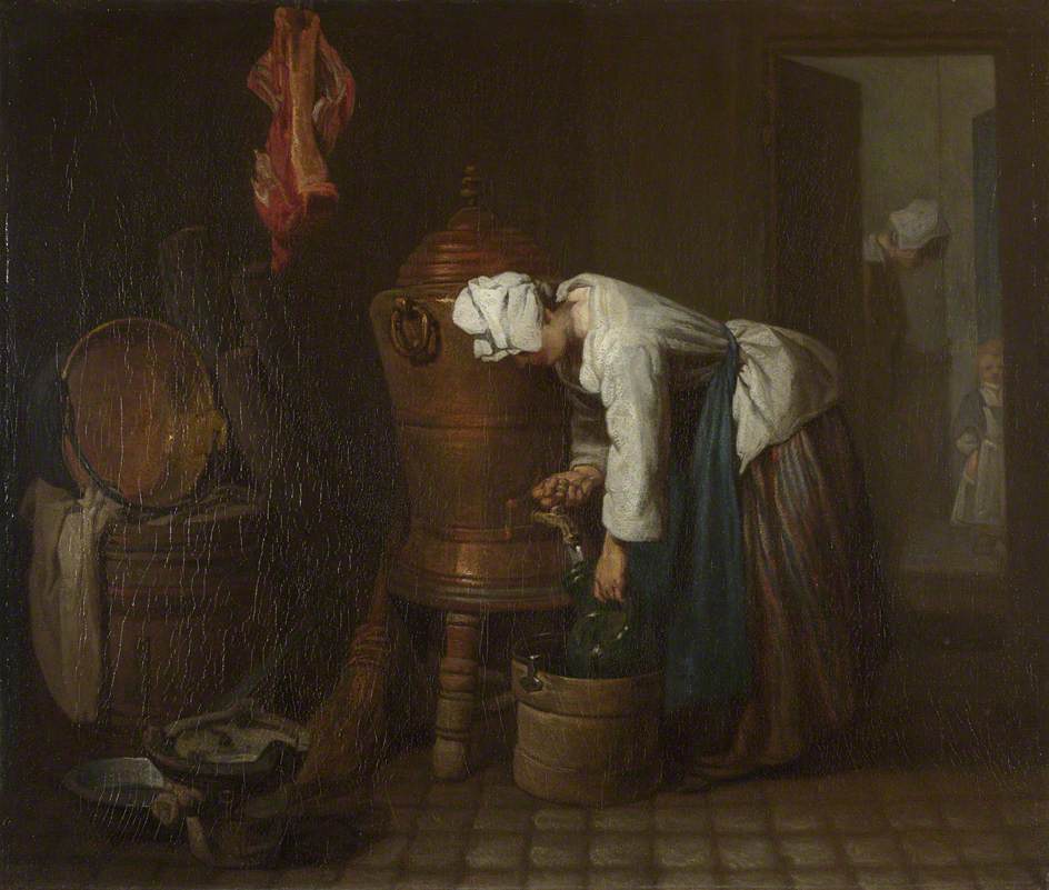 La Fontaine, vintage artwork by Jean-Baptiste-Simeon Chardin, 12x8" (A4) Poster