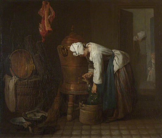 La Fontaine, vintage artwork by Jean-Baptiste-Simeon Chardin, 12x8" (A4) Poster