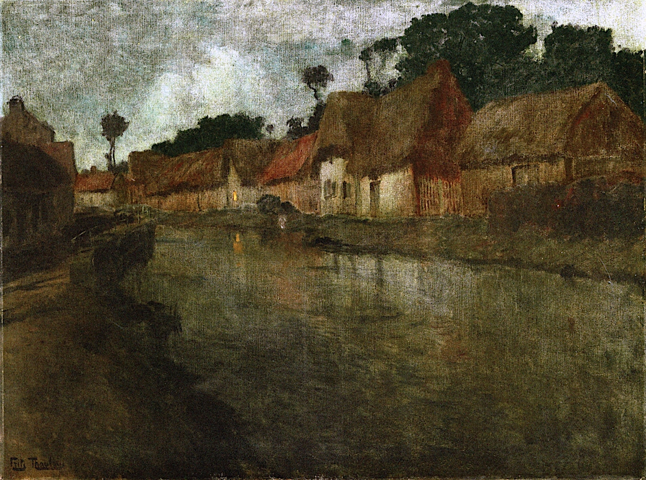 The Banks of the River Arques, vintage artwork by Fritz Thaulow, 12x8" (A4) Poster