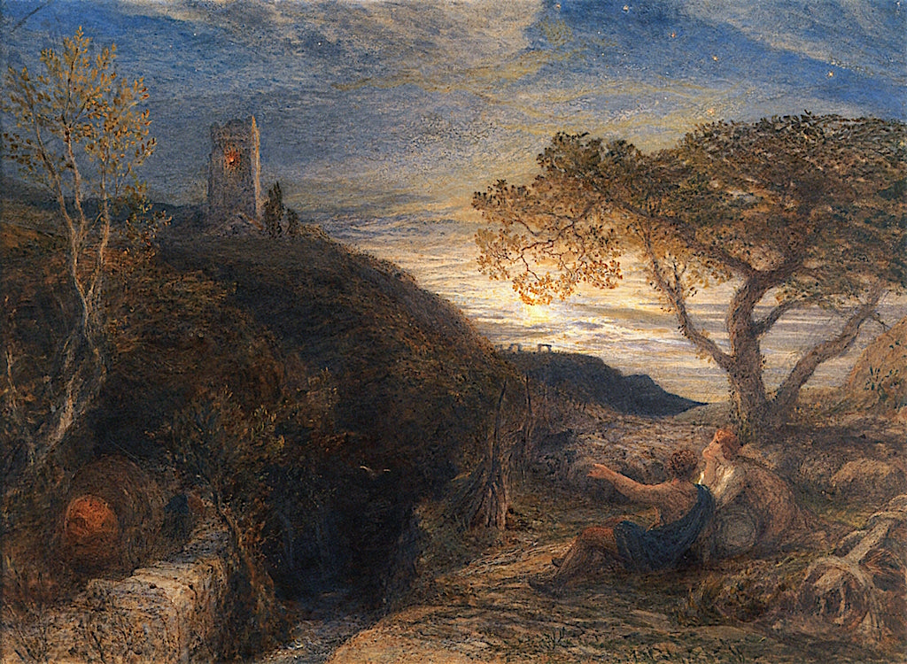 The Lonely Tower (first version), vintage artwork by Samuel Palmer, A3 (16x12") Poster Print
