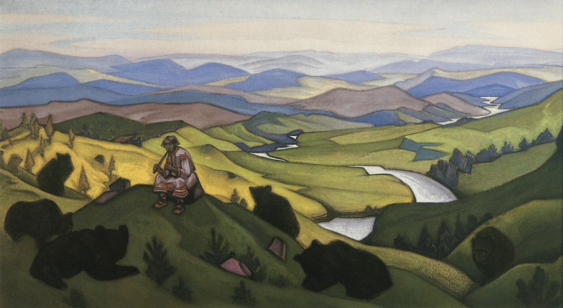 The Beast Charmer by Nicholas Roerich,16x12(A3) Poster