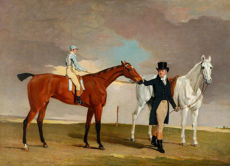 Shrapnell, W. Arnull up with Trainer Dixon Boyce, vintage artwork by Benjamin Marshall, 12x8" (A4) Poster