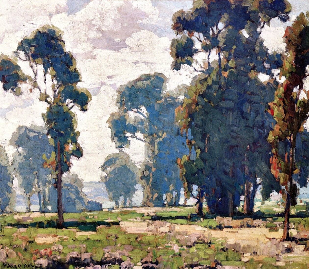 Eucalypti, vintage artwork by Edgar Alwyn Payne, 12x8" (A4) Poster