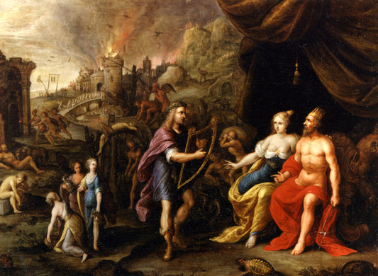 Orpheus in the Underworld, vintage artwork by Frans Francken the Younger, 12x8" (A4) Poster