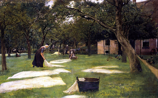 Bleaching Field at Zweeloo, vintage artwork by Max Liebermann, 12x8" (A4) Poster