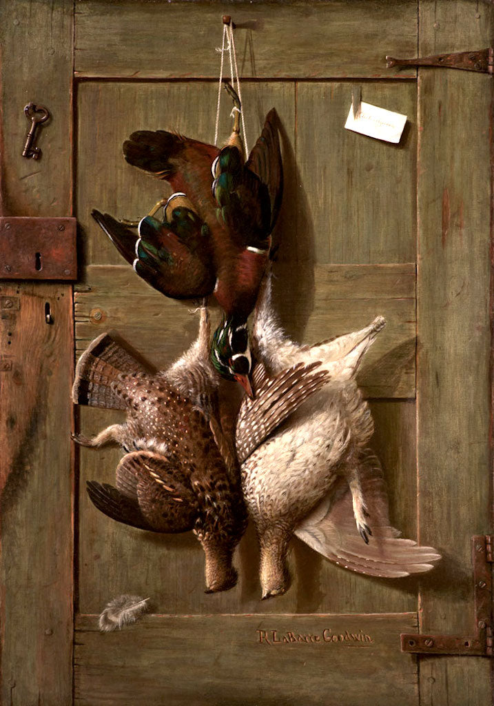 Hunting Cabin Door, vintage artwork by Richard LaBarre Goodwin, 12x8" (A4) Poster