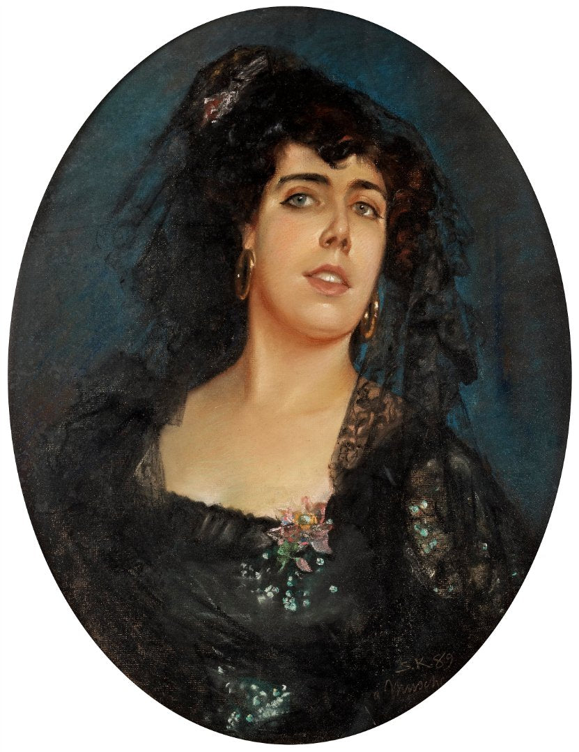 Lady in Black, vintage artwork by Peder Severin Kroyer, 12x8" (A4) Poster