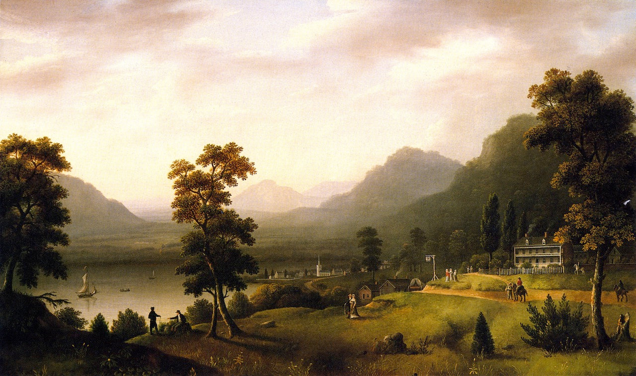 Carter's Tavern at the Head of Lake George, vintage artwork by Francis Guy, 12x8" (A4) Poster