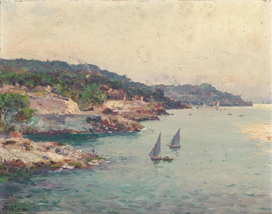 Cote d'Azur, vintage artwork by Jean-Baptiste Olive, 12x8" (A4) Poster