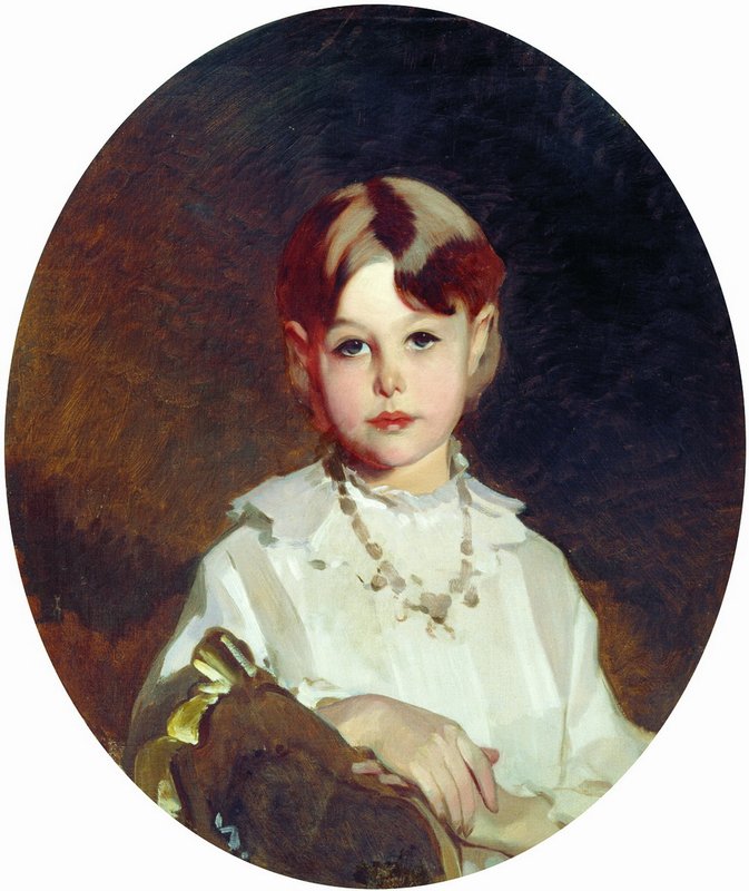 Portrait of Countess A.S. Sheremetev as a Child, vintage artwork by Ivan Makarov, 12x8" (A4) Poster