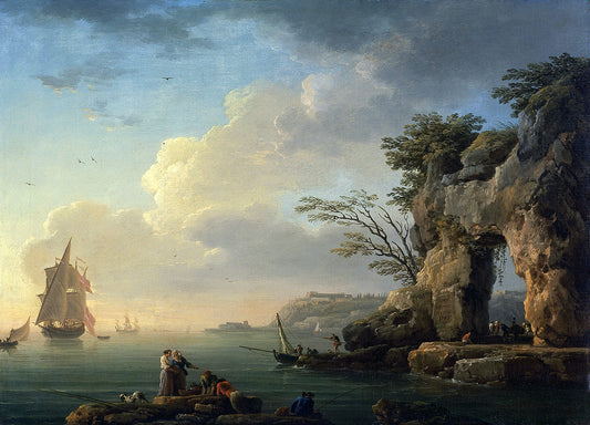 A calm Sea, vintage artwork by Claude-Joseph Vernet, 12x8" (A4) Poster